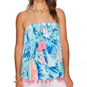 Lilly Pulitzer Palma Tassel Tropical Tube Top M